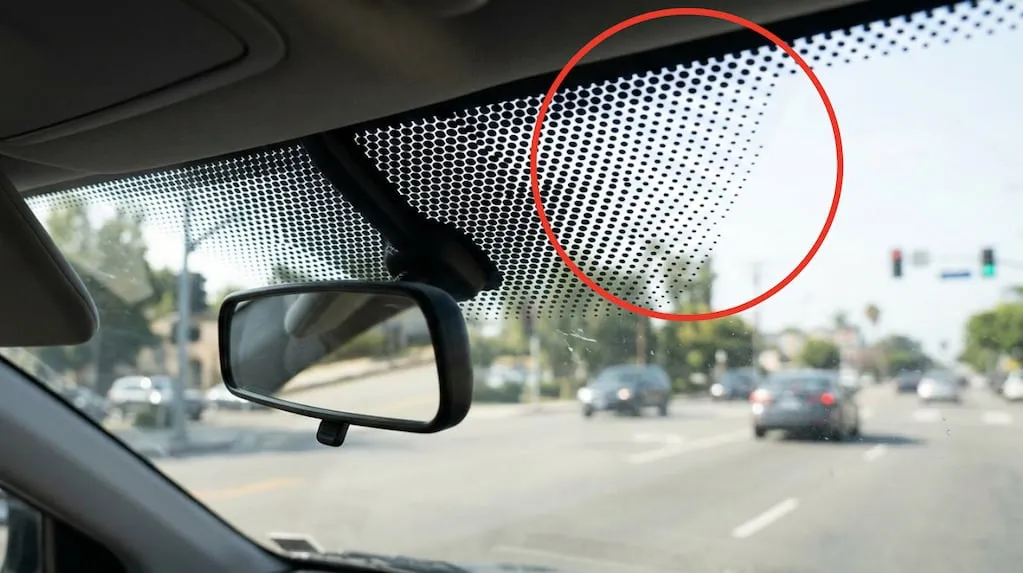 Waarom zitten die zwarte puntjes op de rand van de voorruit?